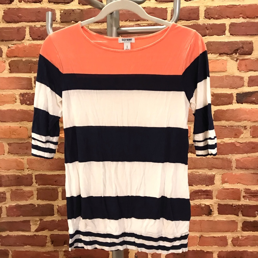 Nautical quarter length sleeve top